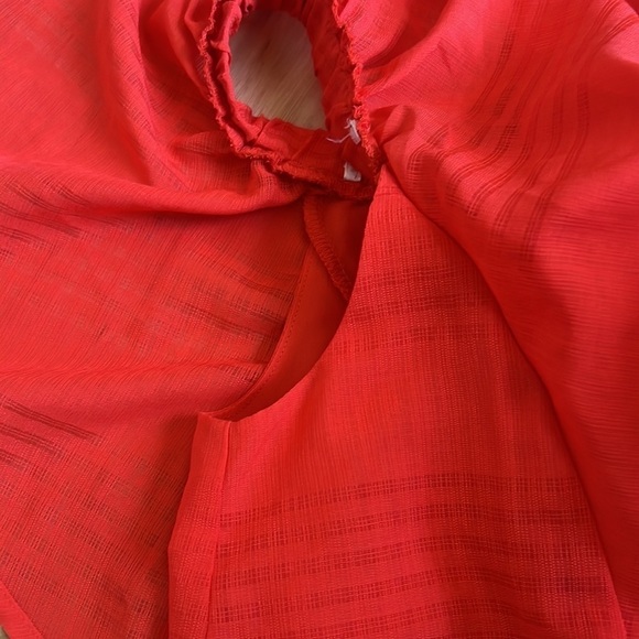 J by J.O.A. Red Off Shoulder Ruffle Blouse Women’s Size Small - Picture 12 of 12